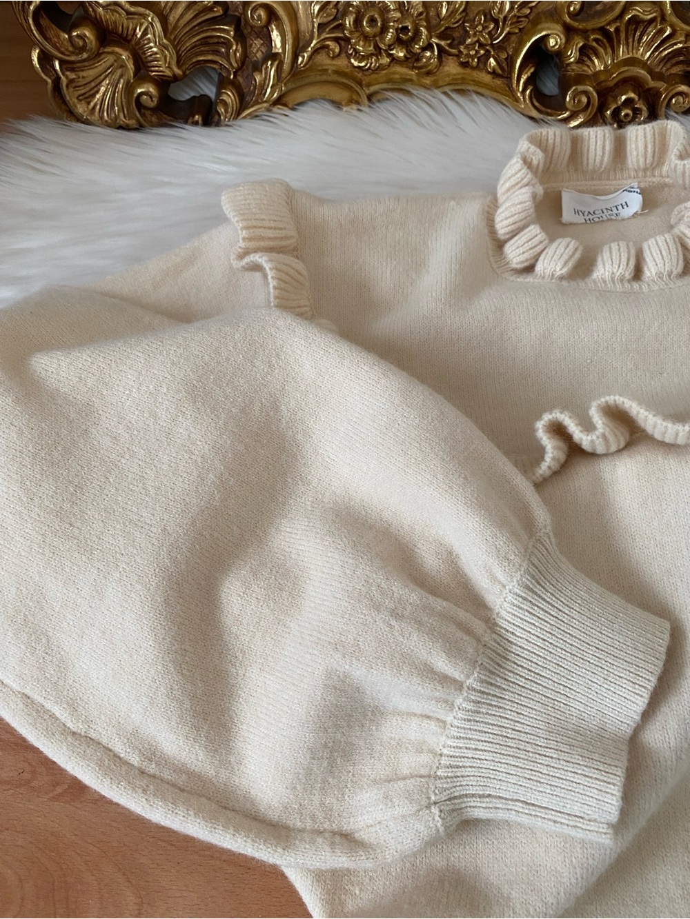 Hyacinth House Ramona Frilled Cream Sweater - Picture 7 of 14